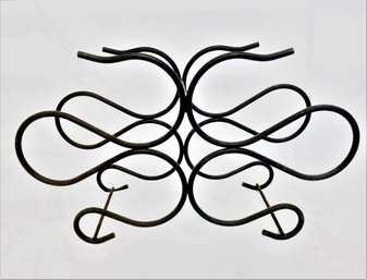 Black Wrought Iron Scrolled Countertop Wine Rack