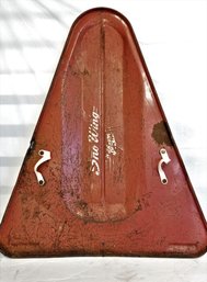 Vintage Metal Blazon Sno-wing Atomic Red Sled With Straps