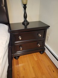 Rivers Edge Wood Night Stand #1.  Freemont Series Finished In Black. Part Of A Full Bedroom Set.