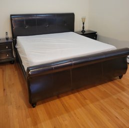 Leather King Size Bed Package! Leather Headboard/footboard And Mattress Box Spring