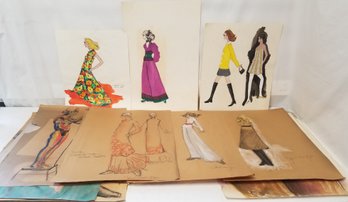 Vintage 1960's Fashion Advertising & Male Body Sketches