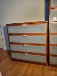 Mid Size Dresser  With Opaque Drawers.    Part Of  A Matching Set.
