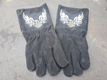 Pair Of Men's Harley Davidson Bacou Dalloz Gauntlet Black Size XL Welding Gloves