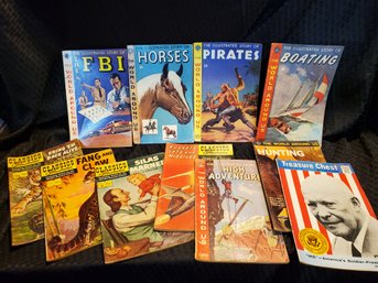 Lot Of 11 Vintage Classics Illustrated Comic Books - FBI - HORSES - IKE & More - 1950's & 60's