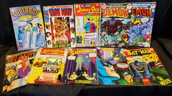 Lot Of 10 Vintage Comic Books - BATMAN - SUPERMAN - IRON MAN & More