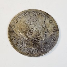 1911-S Barber Silver Half Dollar (S Mint Mark)