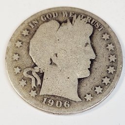 1906 -s  Barber Silver Half Dollar (better Date)