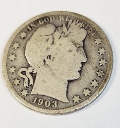 1903 -s  Barber Silver Half Dollar (better Date)