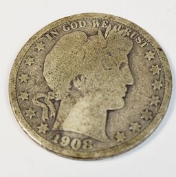 1908-S Barber Silver Half Dollar (better Date)