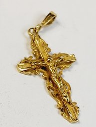 Vintage 14k Yellow Gold Crucifix Cross Pendant