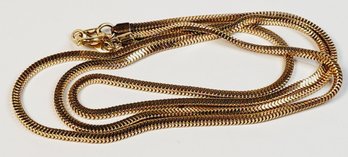 Sweet 14k Yellow Gold Silky Smooth Snake Box Chain Necklace