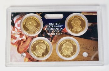 2007 Presidential Golden Dollar Proof Set -4 Coins Set N Gov. Packaging With COA
