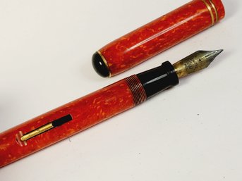 Vintage Carter's Red Marble Refillable Fountain Pen