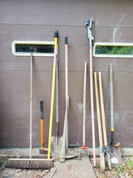 Assorted Lawn & Garden Hand Tools - Tiller, Limber, Shovel, Rake & More