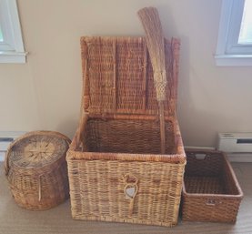 Great Collection Of Vintage Baskets With A Witches Broom