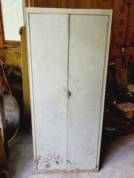 Vintage Two Door Metal Utilty Shop Cabinet