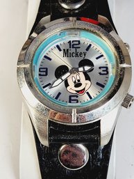 Vintage NEW  Disney Collectible MICKEY Watch Black Strap Unisex MCK534 In Original Box