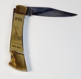 Vintage Collectible American International Mint WWII Commemorative Pocket Knife