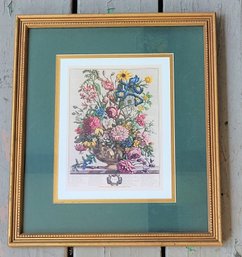 Triple Matted In Fancy Gold Frame Of A Bouquet Of Flowers With Script Written Below