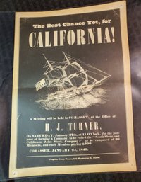 An Antique Broadside Advertisement ~ H J Turner Meeting 1849