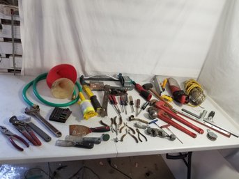 Miscellaneous Tools: Pipe Wrenches, Pliers, Funnels, Screwdrivers & More