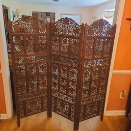 Antique Pan Asian Lattice Screen / Room Divider / Possibly From Thialand Or Indonesia