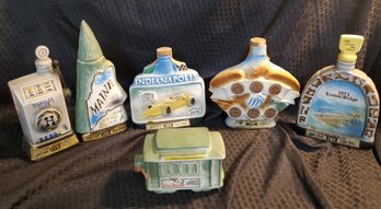 Lot Of 6 Vintage Jim Beam Decorative Decanters