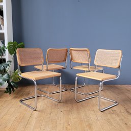 Set 4 Vintage C-32 Marcel Breur Style Cesca Chairs