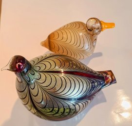 Incredible Art Glass Bird Figurines By Oiva Toikka In Findland