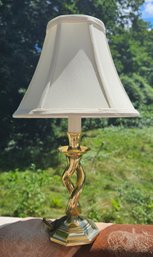 Brass Bedside Table Lamp With Cloth Lampshade