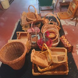 Huge Lot Of Vintage Baskets And Tins