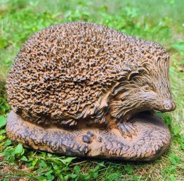 Fun Sculpture Of A Porcupine Or Hedgehog Plus Metal Stand