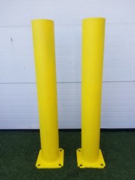 Pair Of 4ft Yellow Steel Protector Post Guards