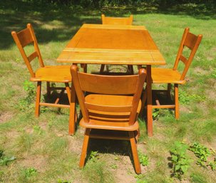 Vintage Solid Maple Wood Dinette Set