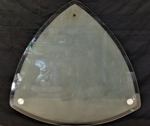 Unique Frosted Triangular Tempered Glass Top Table