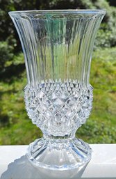 Cristal D'Arques Longchamp Clear Cut Crystal Pedestal Vase 7 Inches