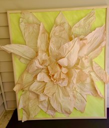 Large 3D Exotic Flower Made Of  Paper Canvas - By Sandra McPherson Titled Fantasia - Original Work