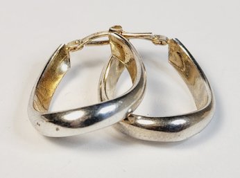 Unique Modern Sterling Silver Hoop Earrings