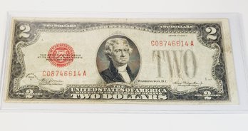 Wow...1928 Red Seal $2 Dollar Bill  U S NOTE(First Smal Size $2 Bill)