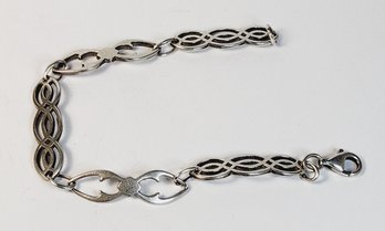 Sterling Silver Fillagree Link Chain Bracelet