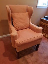 Wing Chair - Rose Color With Matching Pillow - 42' X 29 X 27
