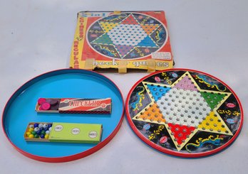 Vintage Chinese Checkers Tin - Still In Box - Never Used.