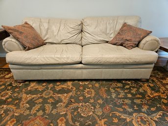 Craftwork Leather Queen Sleeper Sofa - 87' X 37' X 34'