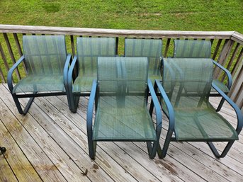 Set Of 6 Outdoor Sling Chairs
