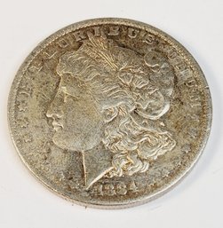 1884-O Morgan Silver Dollar Graded AU