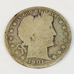 1901 Silver Barber Half Dollar (122 Years Old)