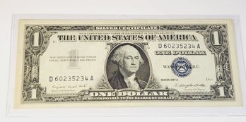 $1 Dollar Blue Seal Silver Certificate 1957 Semi Crisp