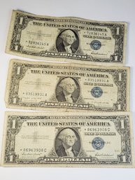 3  - $1 Blue Silver Certificate *STAR NOTES