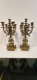 Solid Brass Vintage Candelabras