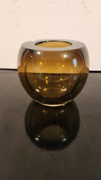 Calvin Klein Amber Glass Votive/ Vase